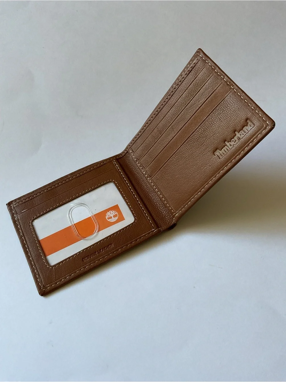 TIMBERLAND MENS LEATHER BIFOLD WALLET TAN NWOT